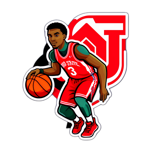 Dynamic Basketball Player Sticker for MT St. Mary's and Ohio State