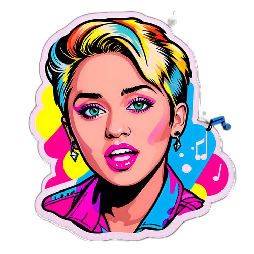Ilustracja Miley Cyrus w stylu pop-art