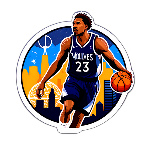 Jugador de baloncesto Timberwolves en Minneapolis