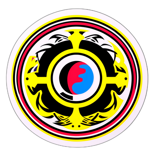 Farverig sticker af Eintracht Frankfurt og Dortmund logo mashup