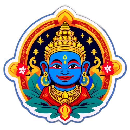 Kambodžalainen kulttuuri -inspiroitu tarra