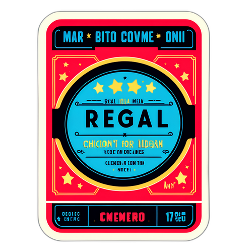 Retro Cinema Ticket Sticker for Regal Cinema