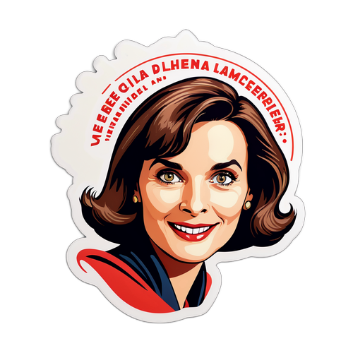 Sticker van Valerie Lemercier in haar meest herkenbare rol