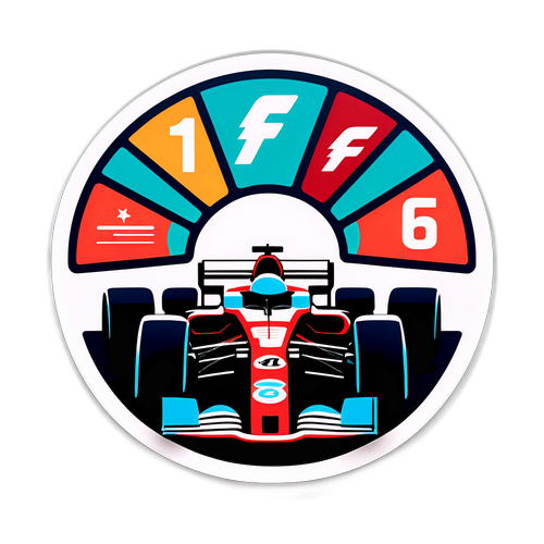 Infografika stylizowana podkreślająca rywalizację zespołową w klasie F1