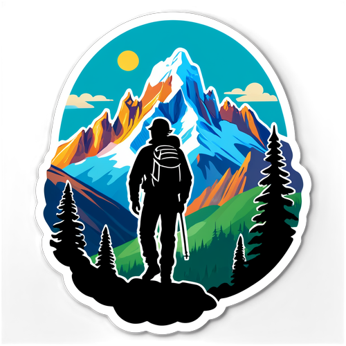 Scenic Patagonia Mountains Hiker Sticker