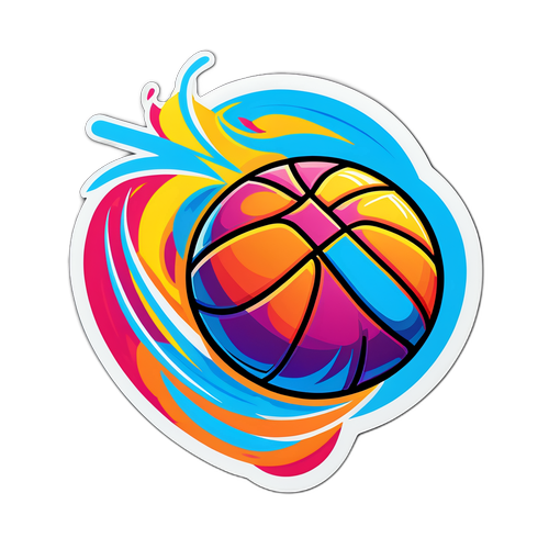 Farverig Basketball Klistermærke for Popovic