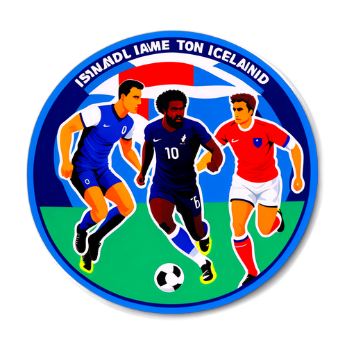 Sticker ng Siklab ng Mga Manlalaro sa Iceland vs France
