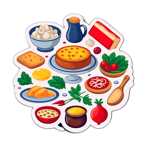Σχεδίαση αυτοκόλλητου εμπνευσμένου από την Ελβετική και Σουηδική κουζίνα