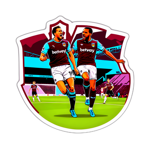 웨스트 햄과 브렌트포드의 멋진 골 장면 스티커