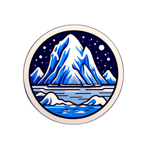 ハルビンの氷山をモチーフにした冬のイラスト