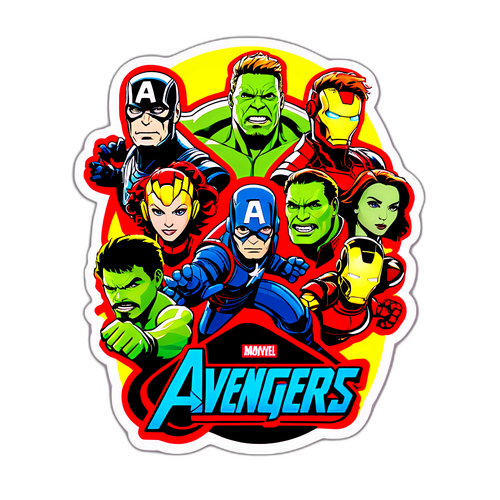 Стикеры с персонажами из фильма 'Мстители: Судный день'