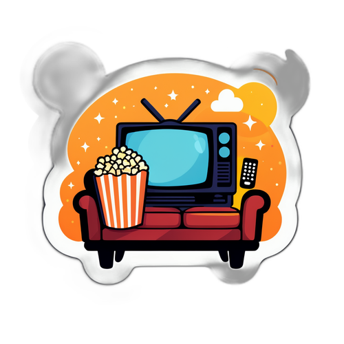 Cozy Movie Night Sticker