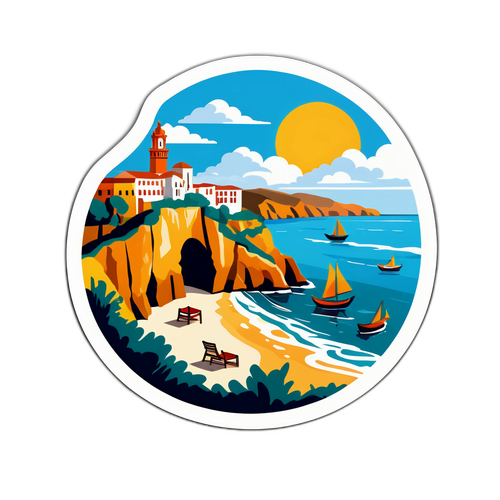 Stiker Pantai Portugal