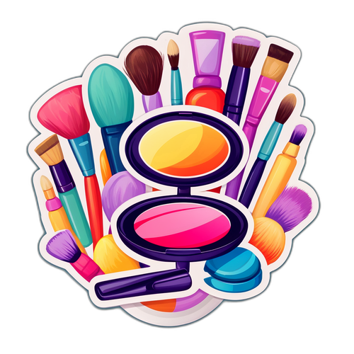 Sticker z kosmetykami do pielęgnacji urody