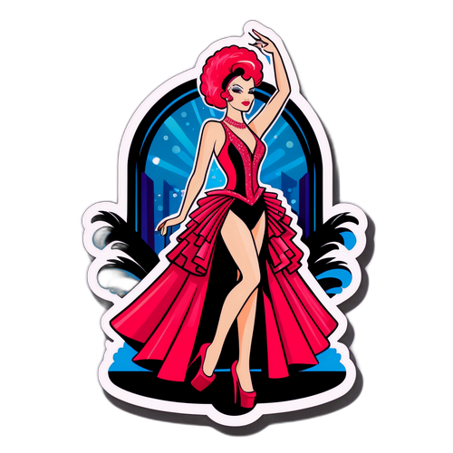 Glamorös Nattklubbsscen med Showgirl