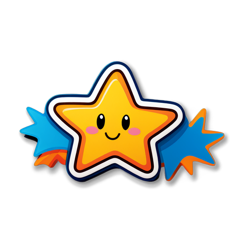 Cute Star with "Wow" Text