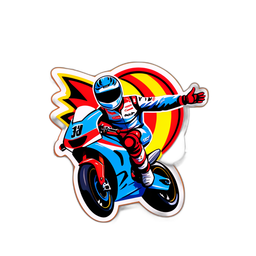 สติกเกอร์นักแข่งที่ตื่นเต้นในการแข่งขัน Racing vs. Barcelona