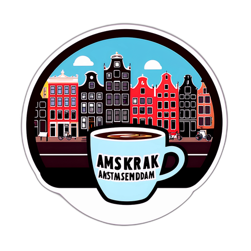 Creatieve Stedelijke Sticker van Amsterdam