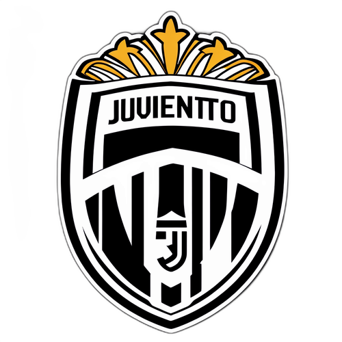 Coole Juventus Aufkleber mit schwarz-weißem Muster