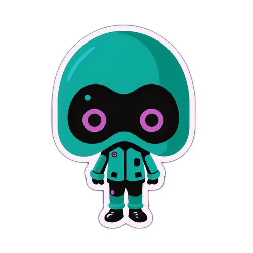 Minimalist ilustrace postavy ze Squid Game v herním stylu