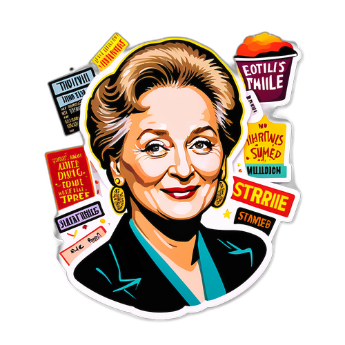 Meryl Streep írásstílusával tervezett matrica