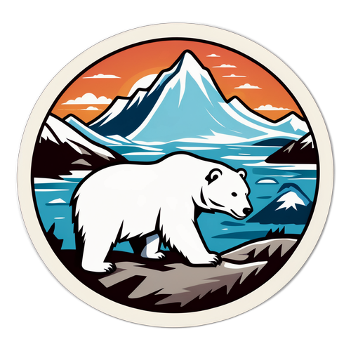 נוף טבעי של גרינלנד עם דוב קוטב