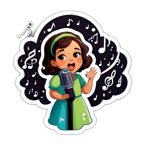 Ilustração fofa da Isadora Cruz cantando