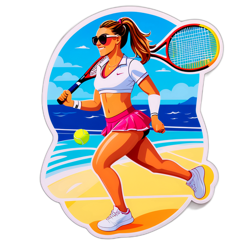Sticker di Sabalenka in Spiaggia