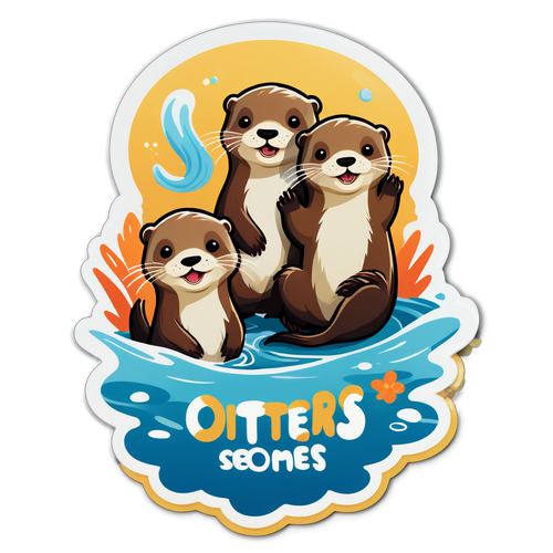 可愛海獺遊戲貼紙