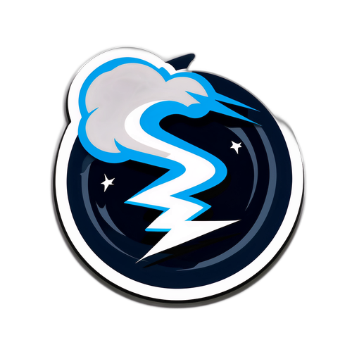 Etiqueta de Tormenta con Logo de Thunder