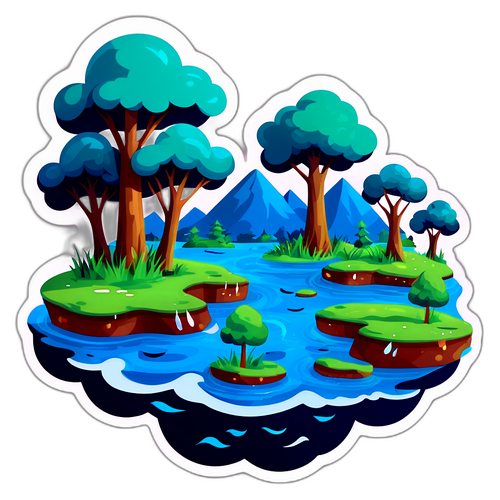 Overstromende Landschap Sticker