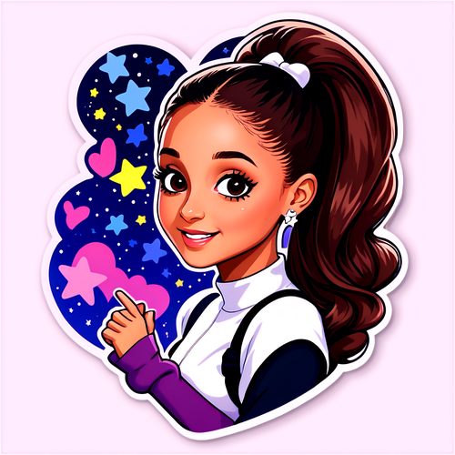 Zene sticker Ariana Grande stílusban