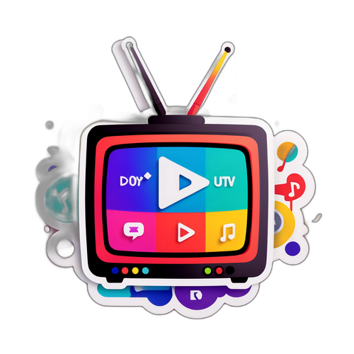 Retro YouTube TV Box Sticker