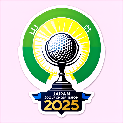 2025年日本プロゴルフ選手権ロゴとトロフィーのスタイリッシュなステッカー