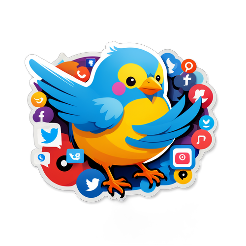 Reka Bentuk Pelekat Burung Biru Twitter