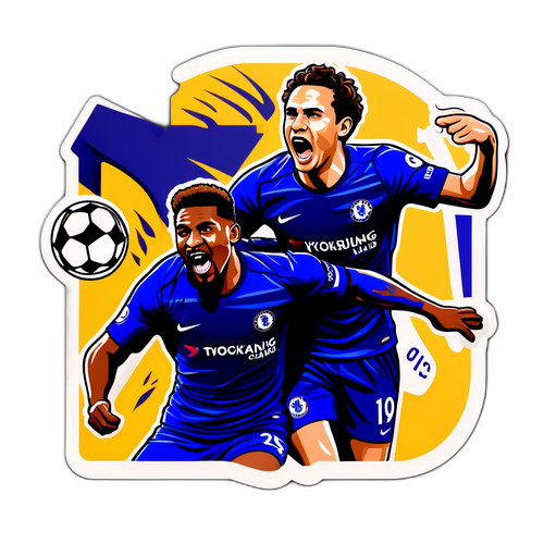 Samolepka oslavující fotbalový zápas Chelsea vs. LAFC