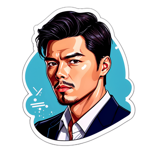 Hyun Bin na Nakalarawan sa Estilong Portrait