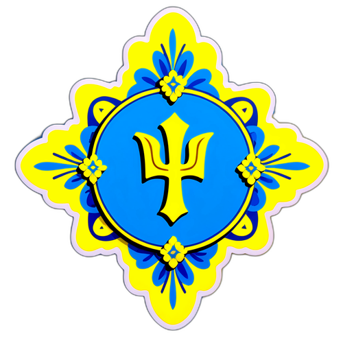 Яскравий наліпка на підтримку українців