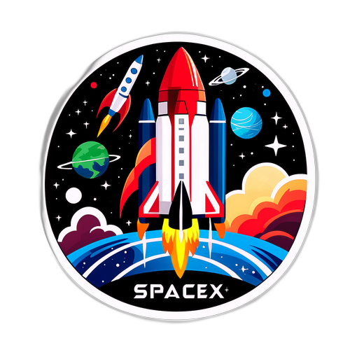 Adesivo Espacial da SpaceX