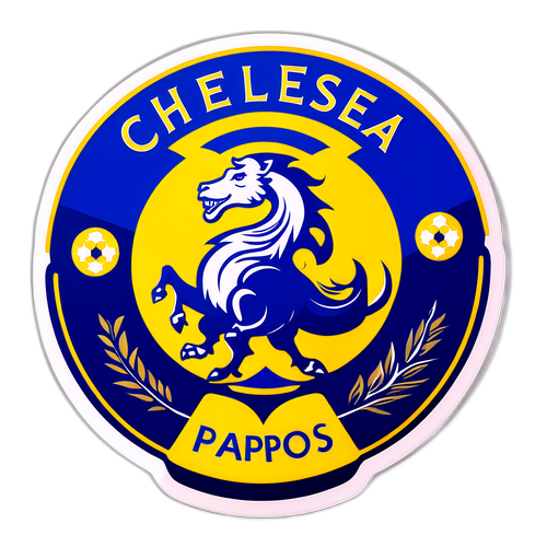 첼시와 파포스 로고가 결합된 축구 팬 스티커