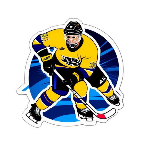Cool hockeyspelare i aktion med AIK-logga