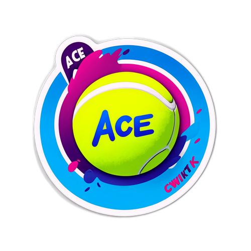 Ilustre ang Sticker ng Tennis Ball na may Signature ni Iga Świątek