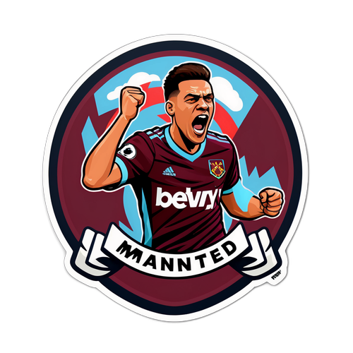 Emotionale Sticker-Design über das Spiel 'ManUnited – West Ham'