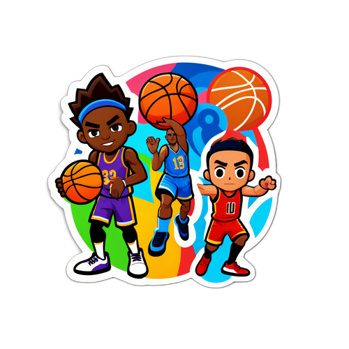 Masayang Sticker ng Kompetisyon sa Basketball