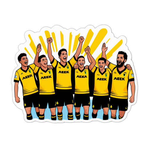 Zawodnicy AEK Larnaka w radości po zwycięstwie