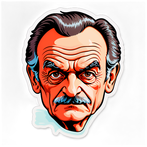 Sticker av Josef Fritzl med en mörk och mystisk atmosfär