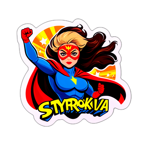 Design nálepky s Jana Stryková jako superhrdinkou