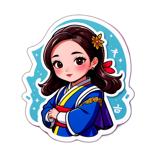 정은채의 상징적인 의상을 강조한 스티커