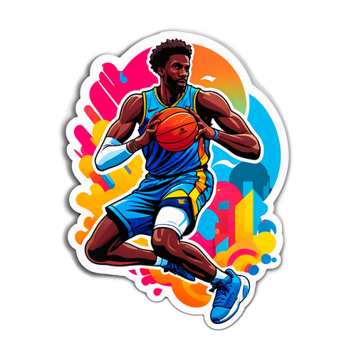 A sticker coloré d'Olivier Sarr en mode action