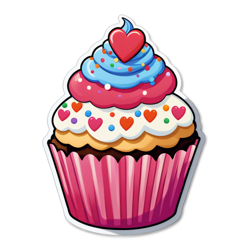 Sweet Love Cupcake Sticker